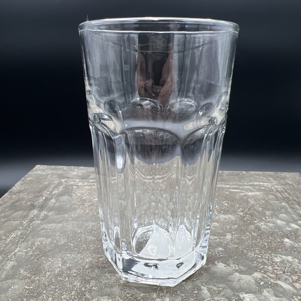 Set of 5 Libbey Gibraltar 12 oz Drinking Glasses DuraTuff Paneled Clear Vintage
